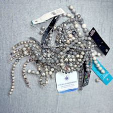 Lot of Semi-Precious Beads Jewelry Making - Gray --Picasso Jasper Labradorite