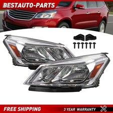 Leftright For 2013-2017 Chevy Traverse Chrome Headlights Headlamps Set Leftright For 2013-2017 Chevy Traverse Chrome Headlights Headlamps Set