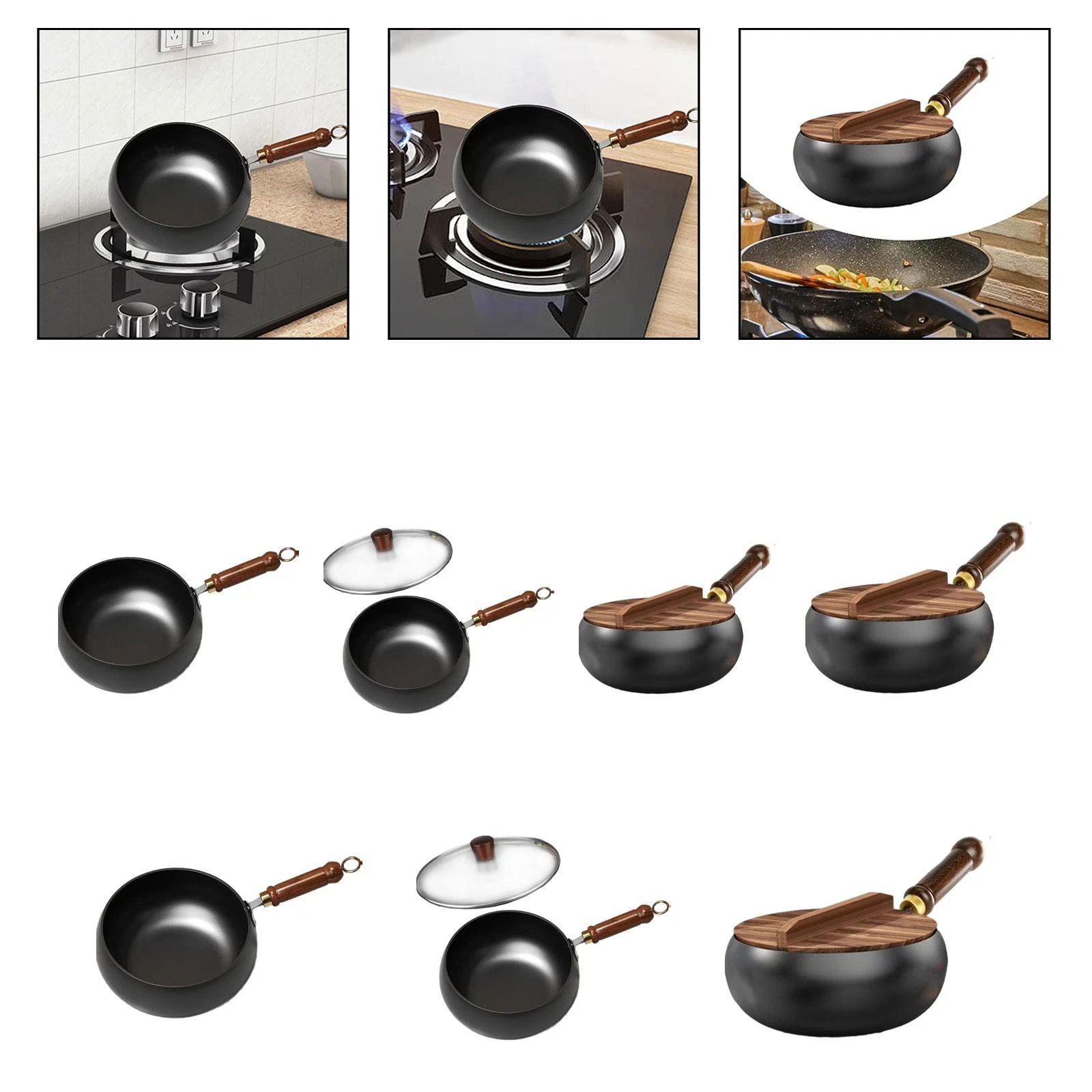 Nonstick Wok Frying Pan Flat Bottom