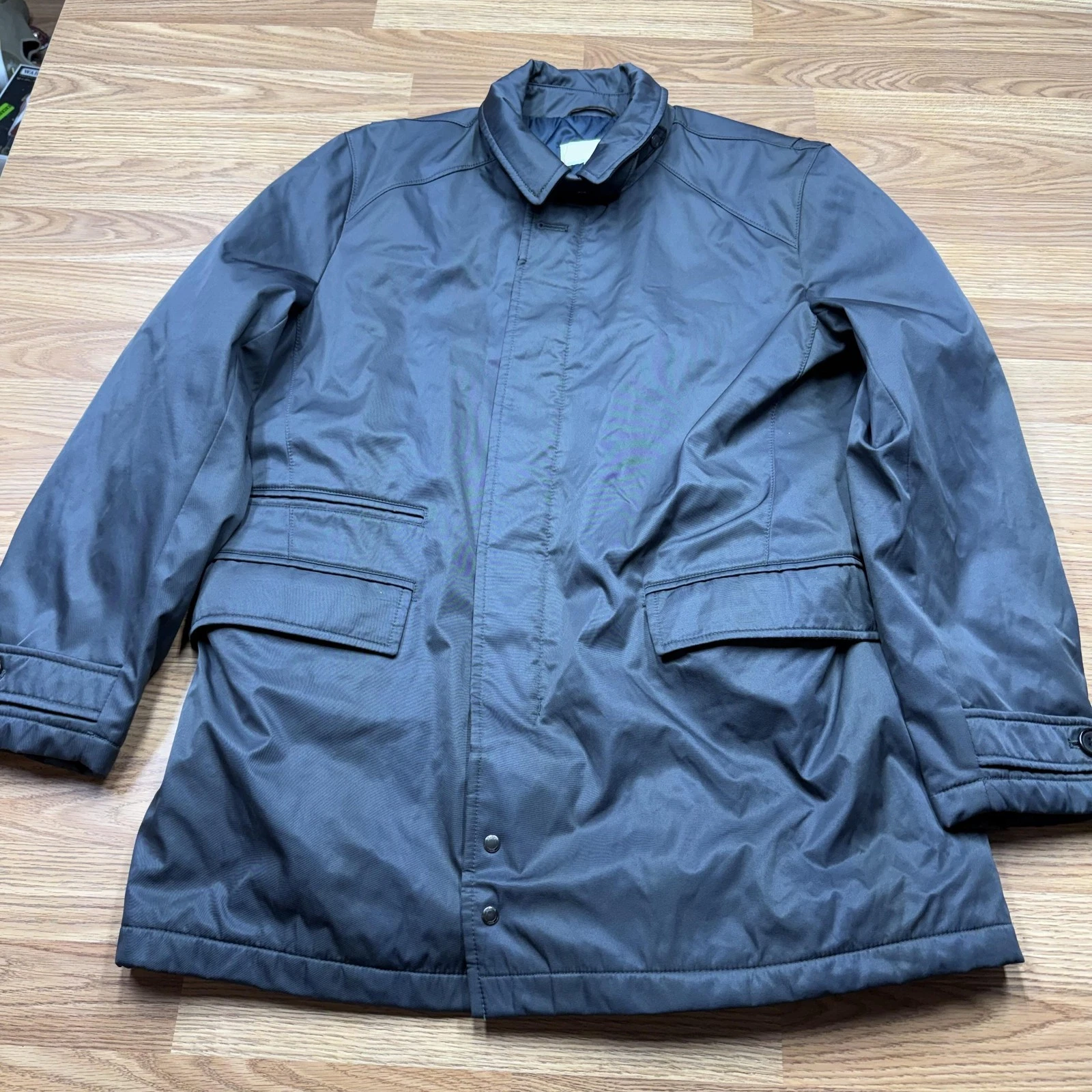 Michael Kors Jacket Mens Large Gray Insulated Quilted Parka Lined Winter Coat
