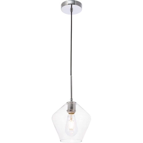 Living District Gene 1-Light Metal Pendant in Chrome and Clear Glass - Picture 7 of 9