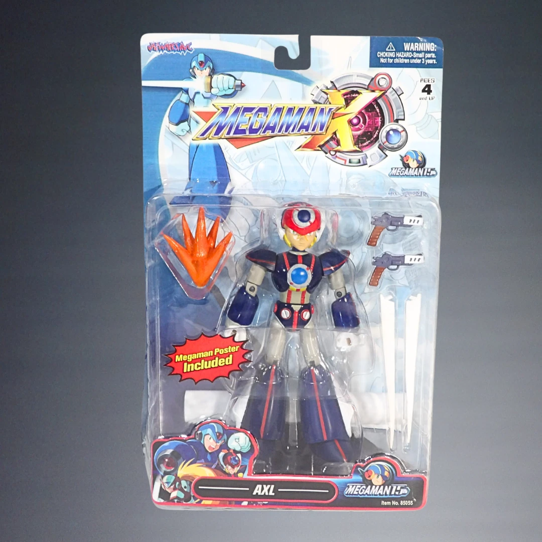 VINTAGE 2004 JAZWARES CAPCOM MEGAMAN X AXL + POSTER ACTION FIGURE