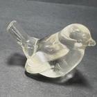 Bird Vintage Fenton Clear Art Glass Sparrow Song Bird Figurine Sitting Detailed