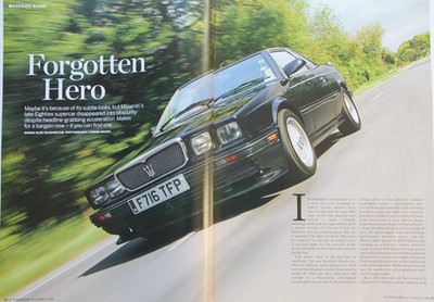 Original CC 2010 extracted mag article: 1989 MASERATI KARIF driving overview