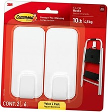  Heavy Duty Utility Wall Hooks, 2 Hooks with 6  Strips, 10lb X-Large Utility  2.96 per strip