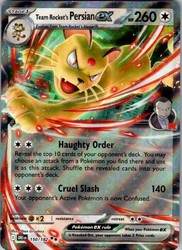 Team Rocket's Persian ex 150/182 Destined Rivals Holo Double Rare
