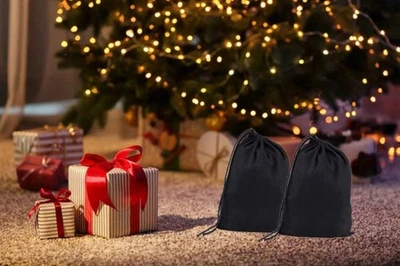 CHARKA BAGS Black Cotton Drawstring Bags, Premium Quality, Reusable Washable, Select Sizes