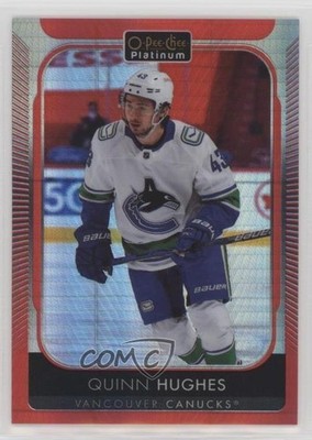 2021-22 O-Pee-Chee Platinum Red Prism 104/199 Quinn Hughes #121 18qv