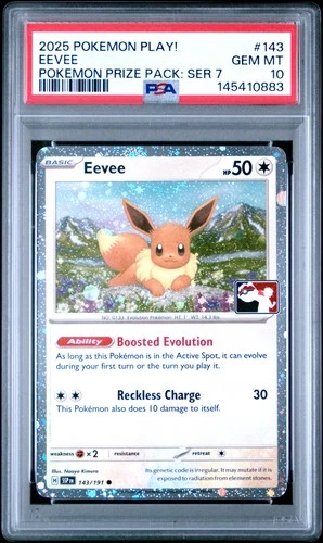 2025 POKEMON PLAY! POKEMON PRIZE PACK: SERIES 7 #143 EEVEE PSA 10