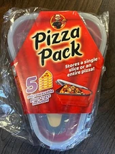 Pizza Pack® Reusable Pizza Storage Container with 5 Microwavable Serving ...