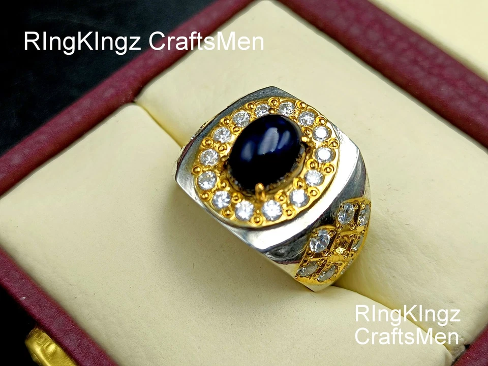 黑色 Ethopian 火蛋白石戒指 手工制作 天然宝石 珠宝 925 银 — 第 4/4 张图片