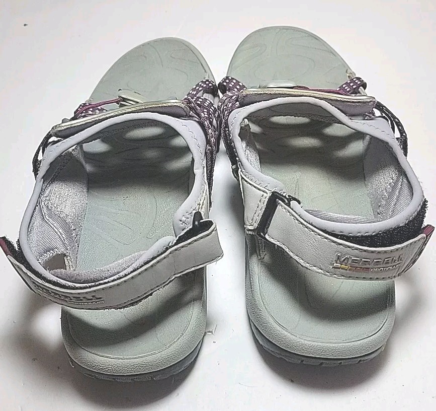 SANDALI MERRELL VIOLA SKELLY PUNTA APERTA CON LARGHEZZA E SCHIENA REGOLABILI TAGLIA 9M OTTIME CONDIZIONI