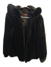 Women Hooded Faux Fur Jacket (see Pics For Details) Brown & Black