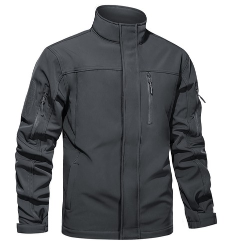 Mens Tactical Jacket Softshell Waterproof Cargo Work Jacket Outdoor Hiking Coats - Picture 4 of 47