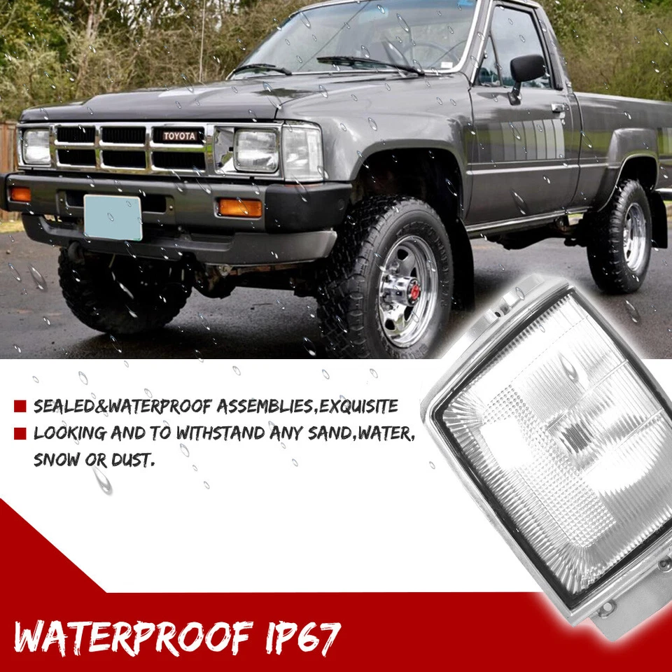 透明镜头前侧标记角灯适用于 1984 - 1986 年丰田皮卡 & 4Runner — 第 4/4 张图片