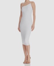 $229 Nookie Women's White Penelope One-Shoulder Midi Sheath Dress Size US M