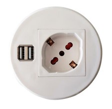 Techly Presa da Scrivania ad Incasso con 2 Prese USB