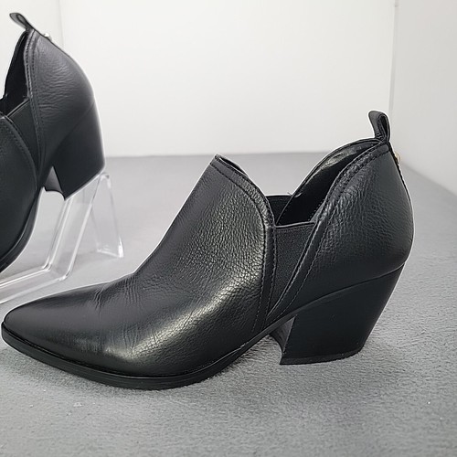 Marc Fisher Ltd Midalaran Boots Black Leather Sz 8M Pointed Toe 2.5" Block Heel - Picture 3 of 14