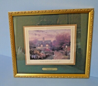 Frame Art  ''Come Inside For A Warm Up'' By Thomas Kinkade