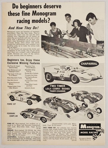 1966 Print Ad Monogram Model Racing Slot Cars Morton Grove,Illinois | eBay