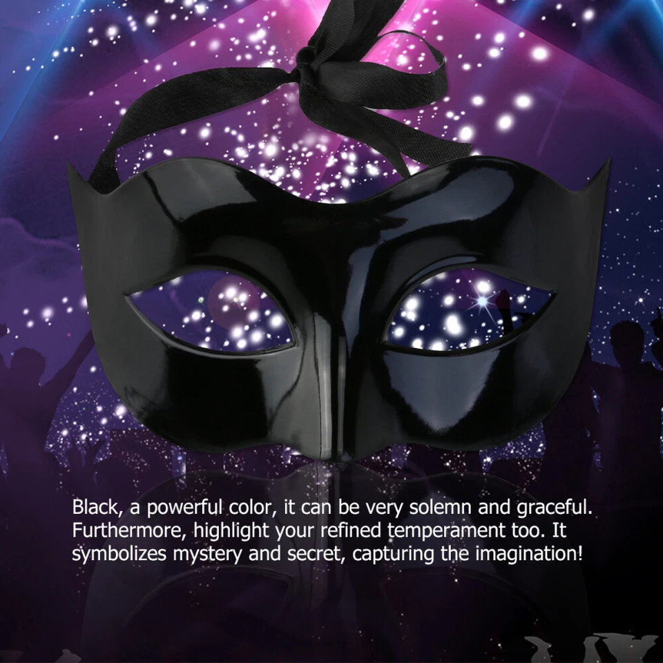 1PC Masquerade Mask Half Face Men Phantom Masquerade Mask Halloween Black Mask - Image 2 of 4