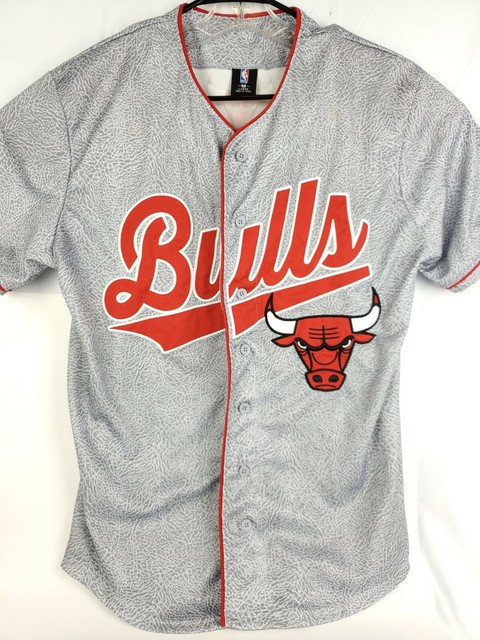 white chicago bulls baseball jersey