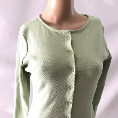 Missguided Rib Button Down Longsleeve Mini Dress Size 8 Sage Green Solid  Women's | eBay