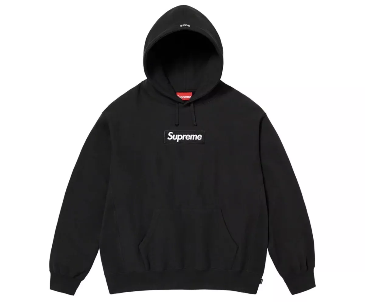 Supreme Box Logo Hooded Sweatshirt Black Size Large L FW23 Hoodie BRAND NEW