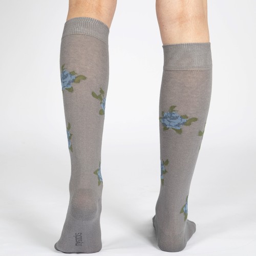 Calzini rosa alti Mysocks ginocchio, punta senza cuciture, cotone pettinato - Foto 30 di 43