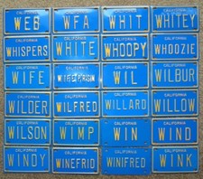1960's Vintage TOY California Mini Bike Vanity Metal License Plate Wil Wimp