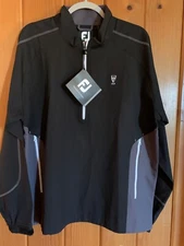 Men's Size Med Foot-joy 1/2 Zip Sport Wind Shirt NWT Long-sleeves Black White