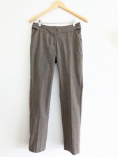 MANGO MNG SUIT Brown Houndstooth Ladies Slim Tailored Dress Pants AU 6 EUR 34