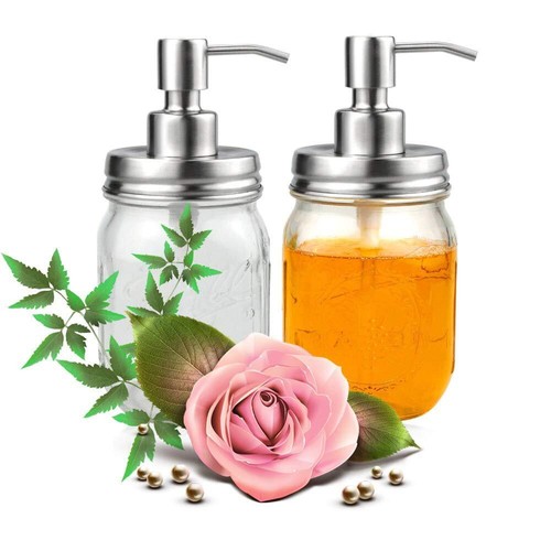 4 Pack Stainless Steel Mason Jar Soap Dispenser Lids with Pump for Lotion - Picture 3 of 8