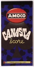 Amoco American Oil Co Canasta Score Pad and Rules c1950s