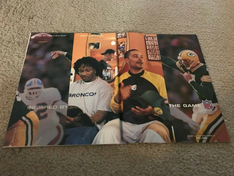Vintage 1999 NFL NIKE Poster Print Ad BRETT FAVRE GREEN BAY PACKERS 1990s RARE - Image 1 of 1