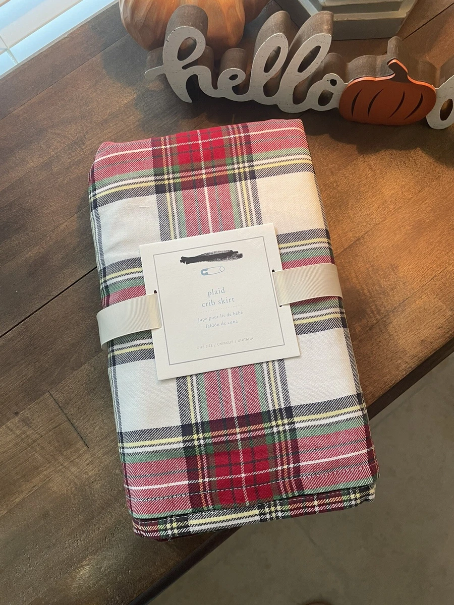Checkered crib skirt cheap