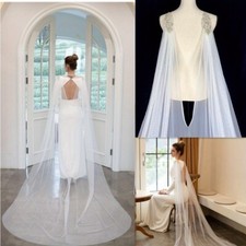 Bridal Wedding Cape Shoulder Veils Rhinestone Wedding Capes Cathedral Length