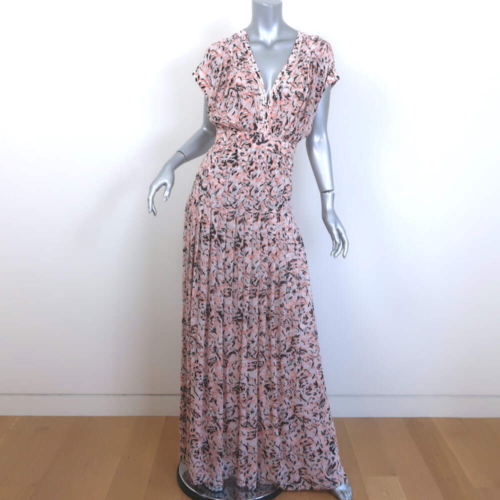 Proenza Schouler Pleated Maxi Dress Light Pink Printed Crepe Size 2 NEW |  eBay