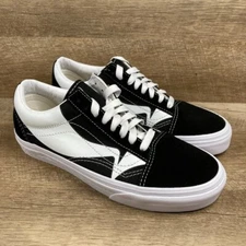 VANS Old Skool Warp Black True White Sneaker Skate Shoes Mens 6.5 Womens 8 NEW
