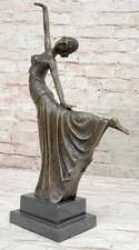 SIGNED D.H.Chiparus! 100% Real bronze statue art deco dancer bronze sculpture NR