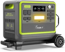 FOSSiBOT 2400W Portable Power Station 2048Wh Solar Generator &Folding Hand Truck