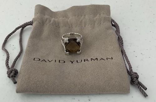 DAVID YURMAN STERLING SILVER/SMOKY TOPAZ/DIAMONDS ON POINT RING! 6.25 - Picture 13 of 13