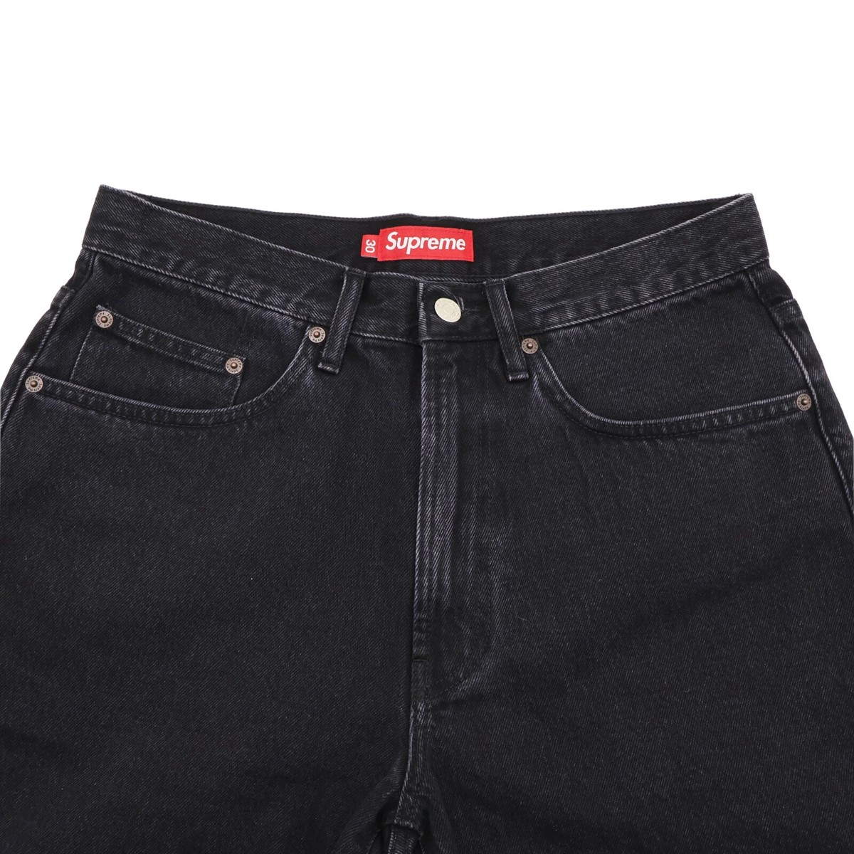 パンツ Supreme Baggy Denim Short Black 32 Supreme Frayed Croc Baggy Denim Short Black Men's - SS25 - US
