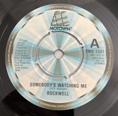 ROCKWELL Somebody's Watching Me b/w (Instrumental) 7'' 45rpm UK EX