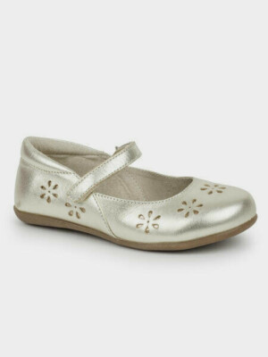 See Kai Run NWB Ginger II Gold Mary Jane Shoes All Leather Girls & Little Girls 
