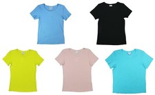 Jenni Intimates Solid Color Short Sleeve Ribbed Knit Women's Pajama Top NWT