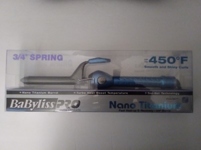 BaByliss Pro Professional Grade Titanium Curling Iron Blue New in Factory Box