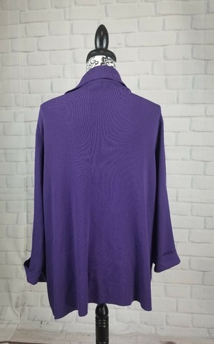 Cable & Gauge women's long sleeve stretch knit button front jacket size 3x b16 - Picture 9 of 9