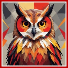 30 Custom Red Abstract Owl Art Personalized Address Labels