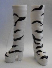 Vintage 1990s Spice Girl ON TOUR Doll Zebra Stripe Tall Heel Boot Shoe Footwear 